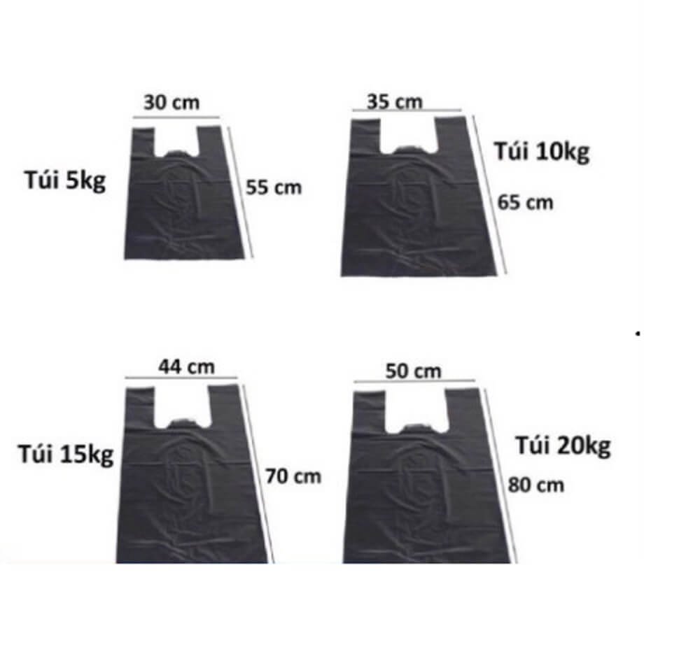 Kích thước túi bóng đen