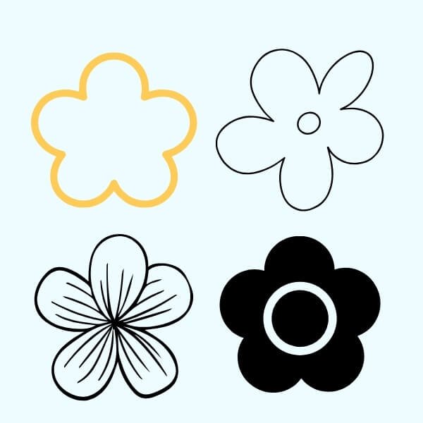 Tải trọn bộ file vector hình bông hoa 5 cánh chất lượng cao 2 Mẫu hình hoa 5 cánh tối giản