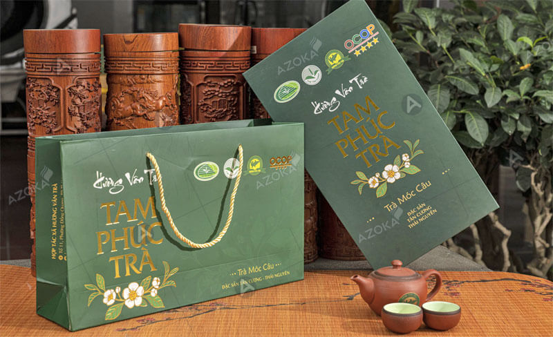 Thiết kế logo chè đẹp mắt và ấn tượng cho thương hiệu của bạn 2 Mẫu thiết kế logo chè in trên túi giấy