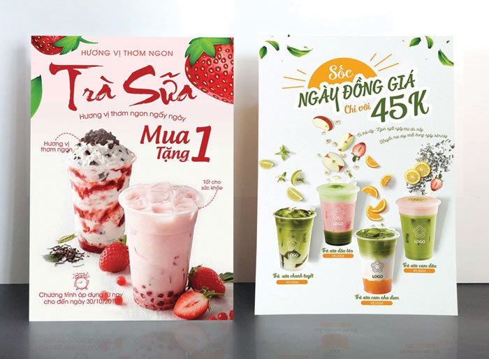 Mẫu tờ rơi quảng cáo đẹp cho quán trà sữa