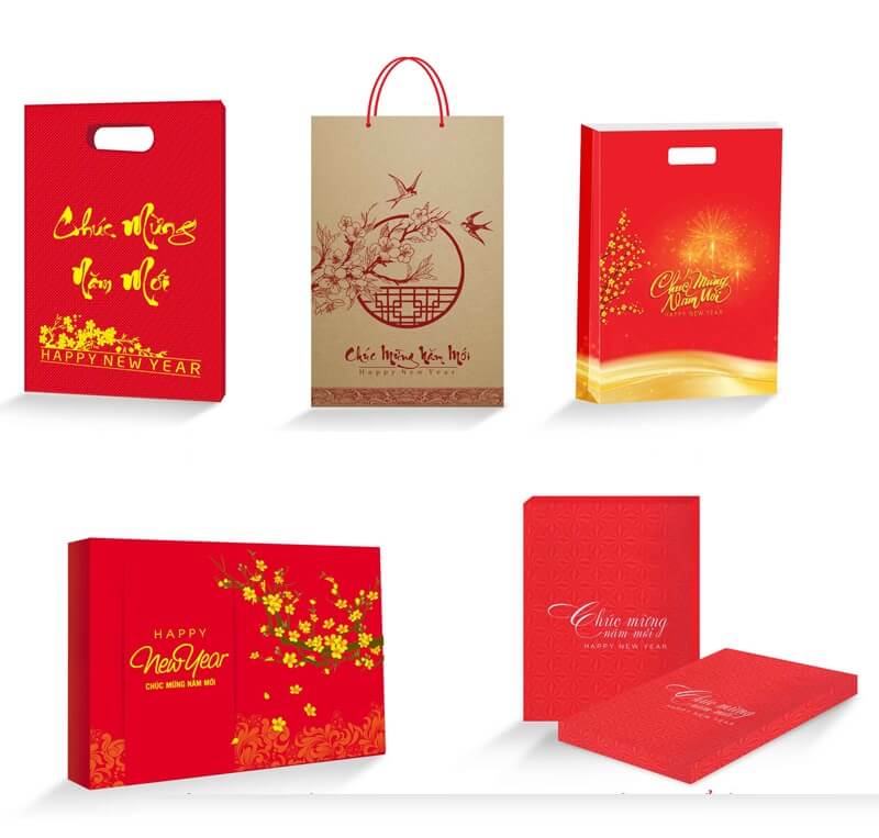 In túi ni lông giá rẻ theo yêu cầu tại xưởng TPHCM và Hà Nội 15 Túi có quai xách đựng lịch tết